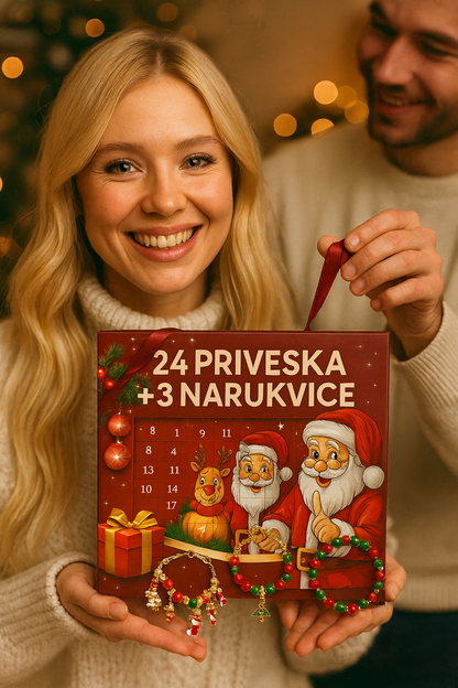 Advent Kalendar Set (24 priveska + 3 narukvice)